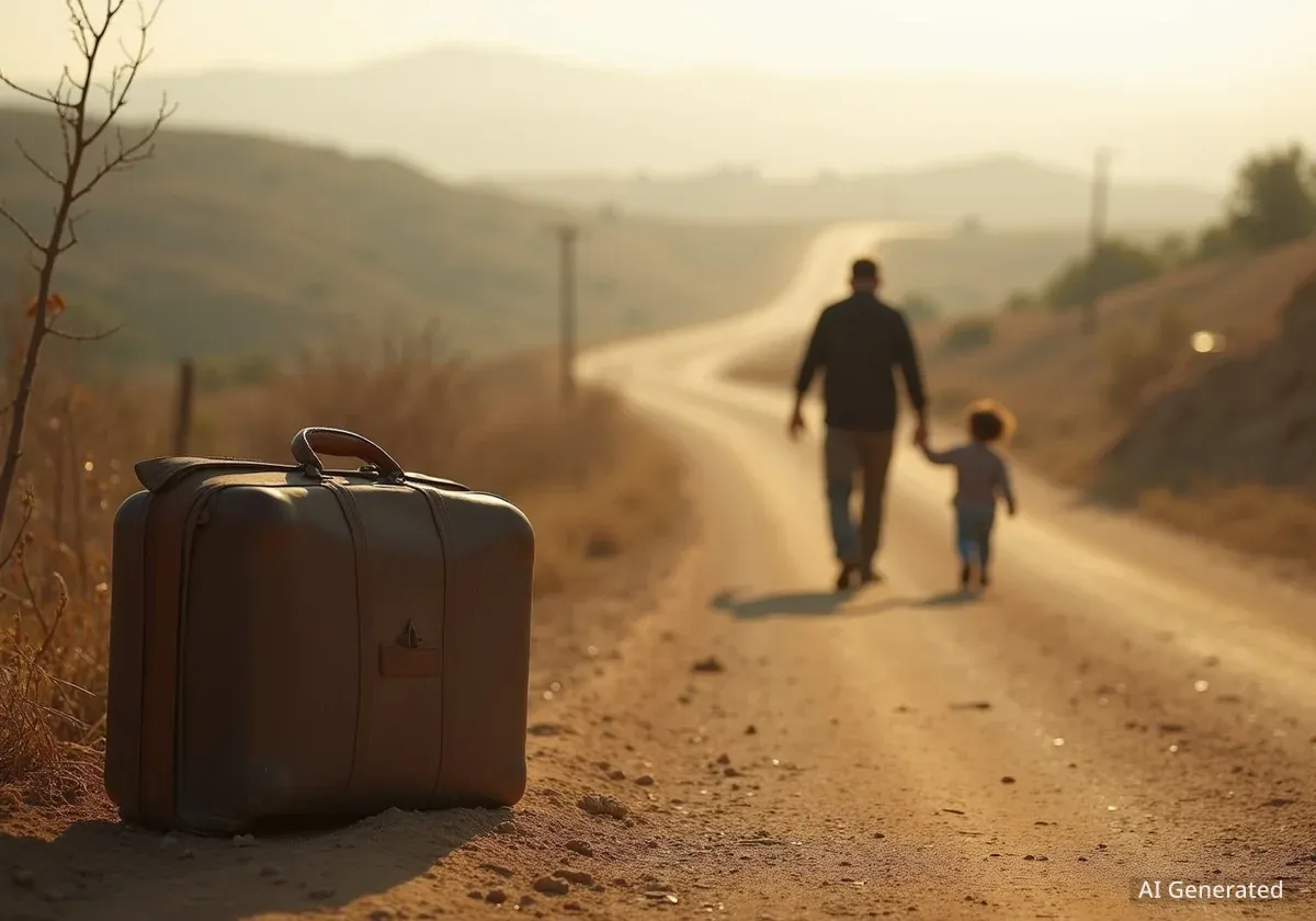 Familias desplazadas en el sur del Líbano